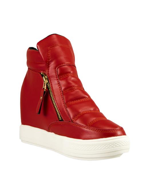 red pu plimsolls sneakers - 14441112 - Standard Image - 1
