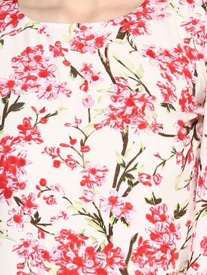 white floral bell sleevedtop - 14441223 - Standard Image - 4