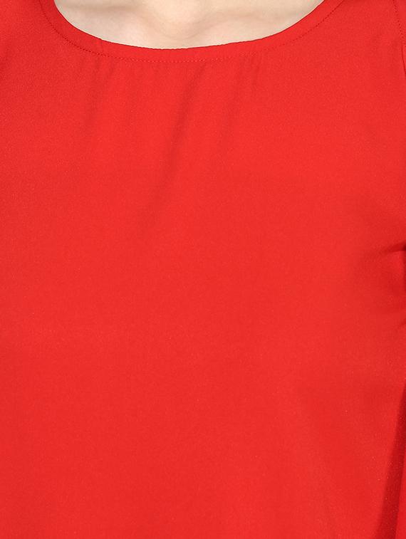 red cold shoulder top - 14441224 - Zoom Image - 4