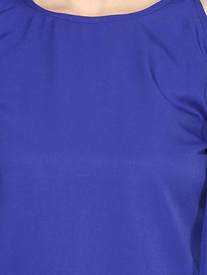 blue cold shoulder top - 14441226 - Standard Image - 4