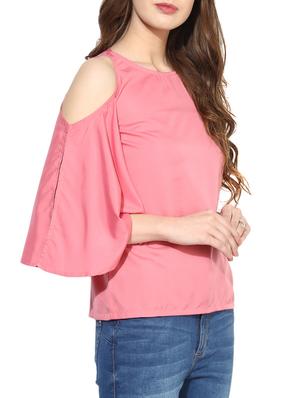 pink cold shoulder top - 14441227 - Standard Image - 2