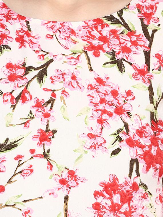 pink floral cold shoulder top - 14441230 - Zoom Image - 4