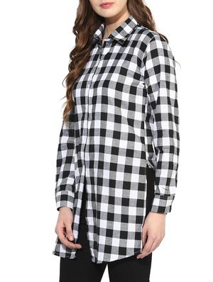 black checked cotton tunic - 14441232 - Standard Image - 2