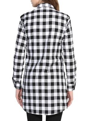 black checked cotton tunic - 14441232 - Standard Image - 3