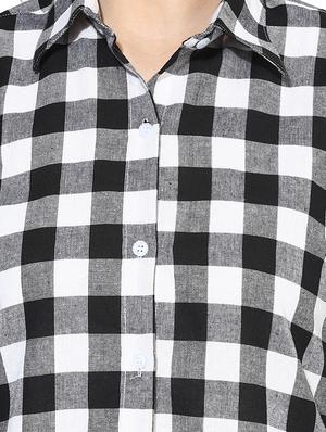 black checked cotton tunic - 14441232 - Standard Image - 4
