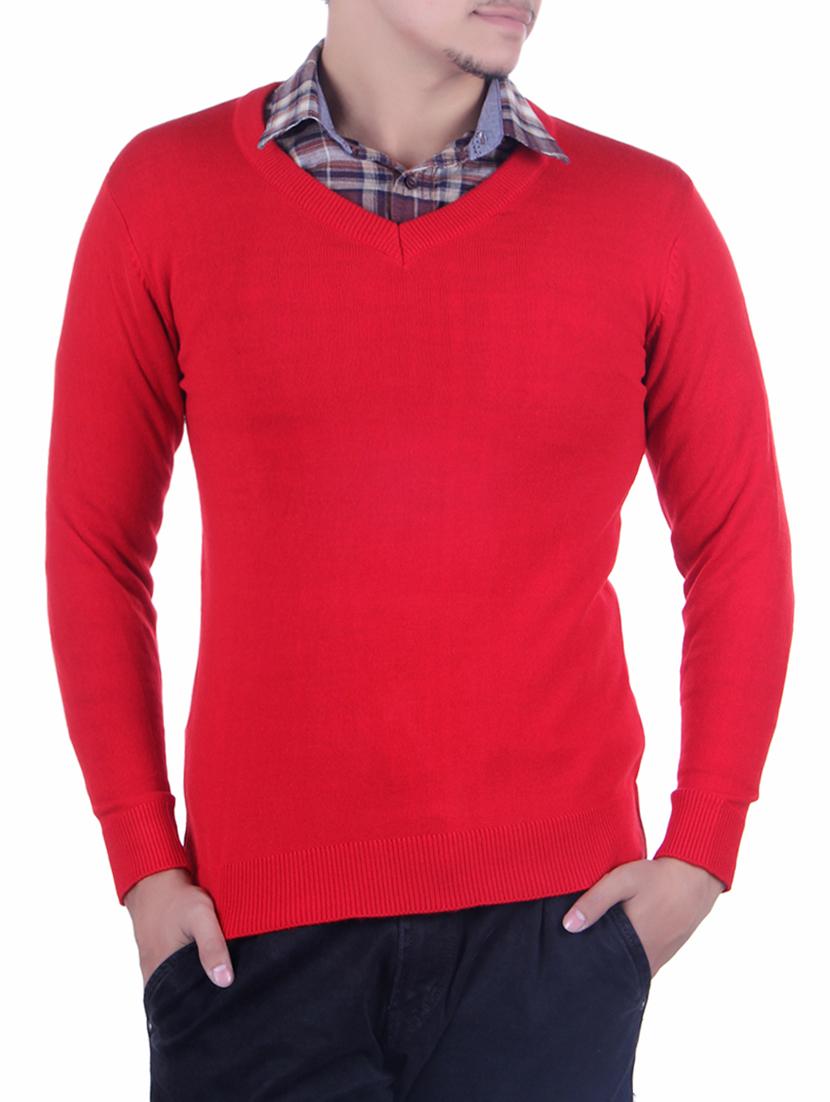red acrylic pullover - 14442201 - Zoom Image - 1