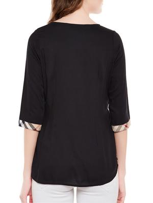 brown cotton checked top - 14442235 - Standard Image - 3