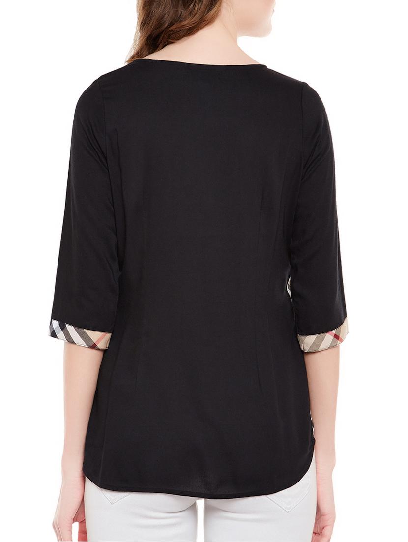 brown cotton checked top - 14442235 - Zoom Image - 3