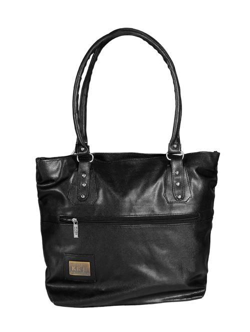 black leather regular handbag - 14442629 - Very Small Image - 1