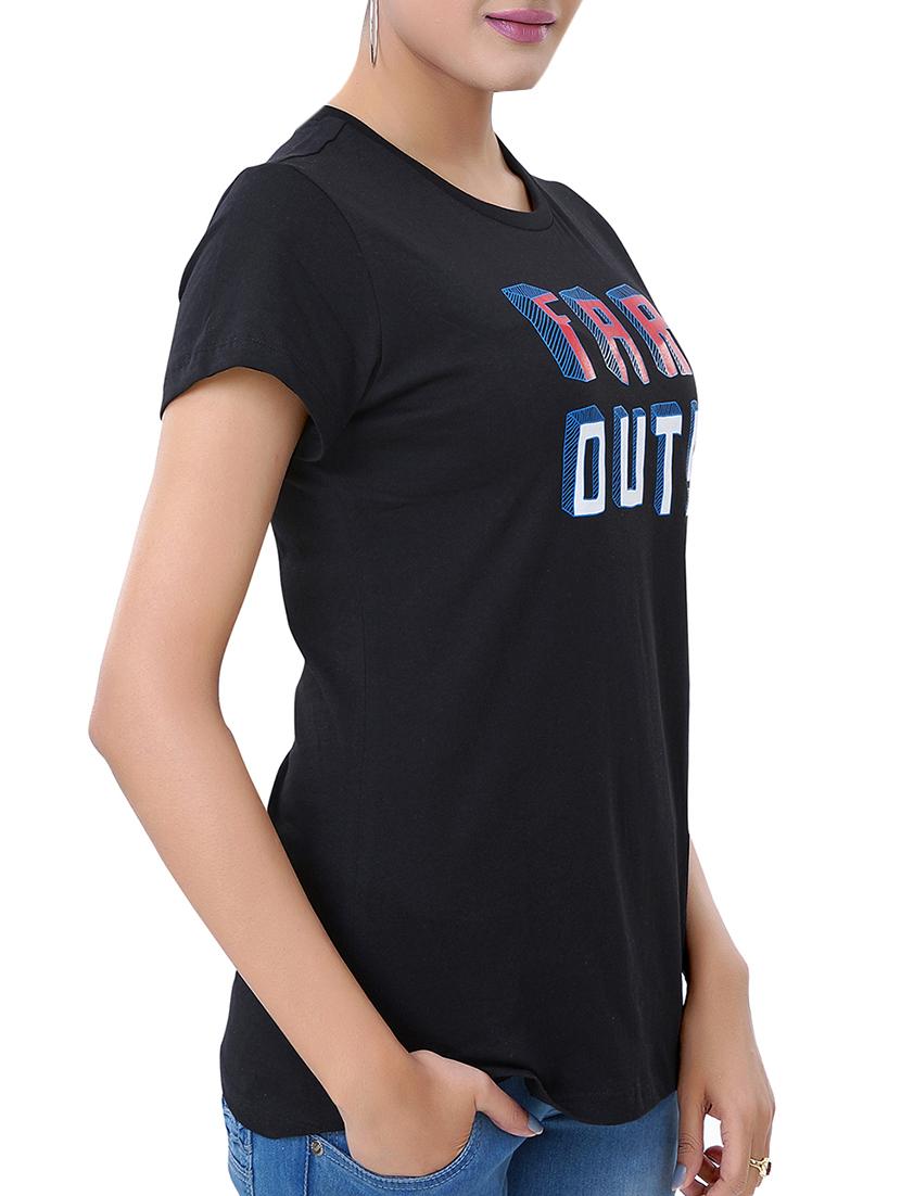 black colored tee - 14444227 - Zoom Image - 2