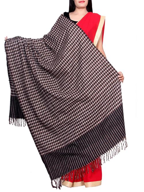 black wool shawl - 14444392 - Very Small Image - 1