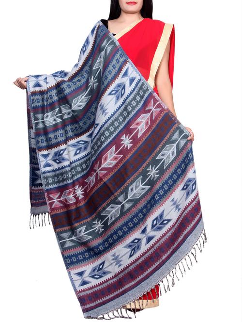 blue wool shawl - 14444406 - Standard Image - 1