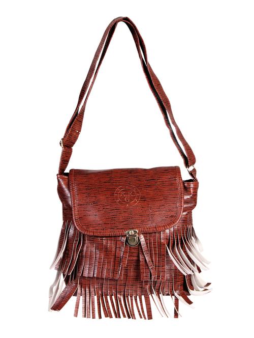 brown leather regular sling bag - 14444705 - Very Small Image - 1
