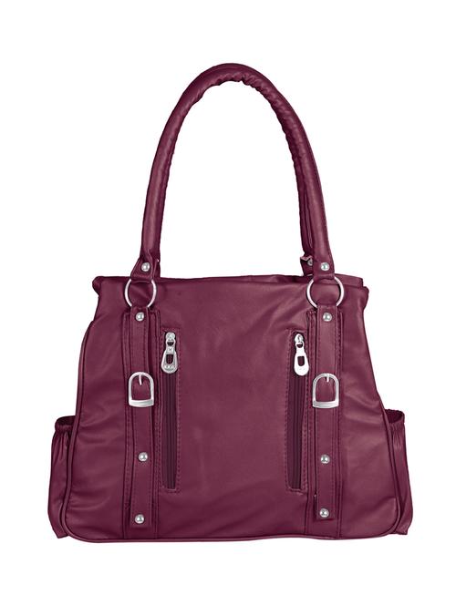 maroon leather regular handbag - 14444710 - Very Small Image - 1