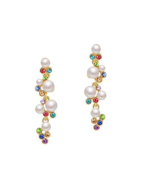 multi colored copper drop earrings - 14445178 - Standard Image - 1