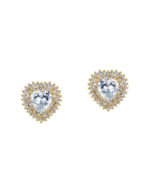 gold copper studs earrings - 14445270 - Standard Image - 1