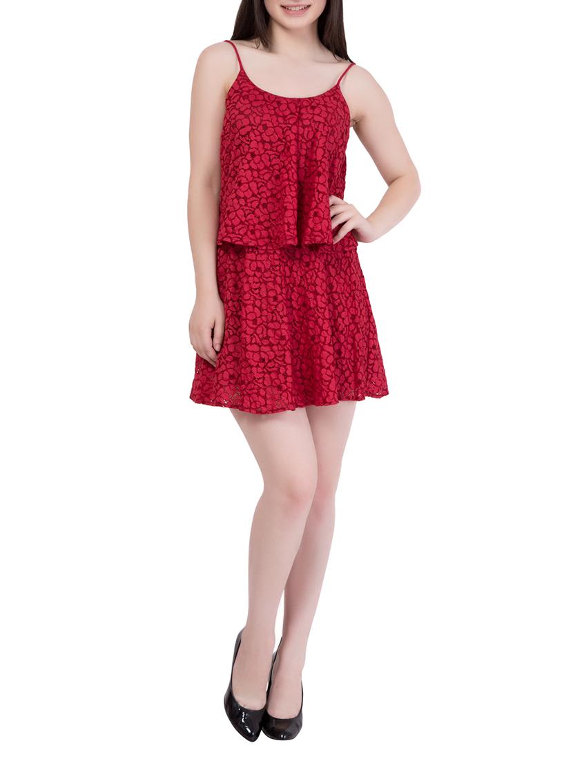 red floral layered dress - 14445533 - Zoom Image - 1