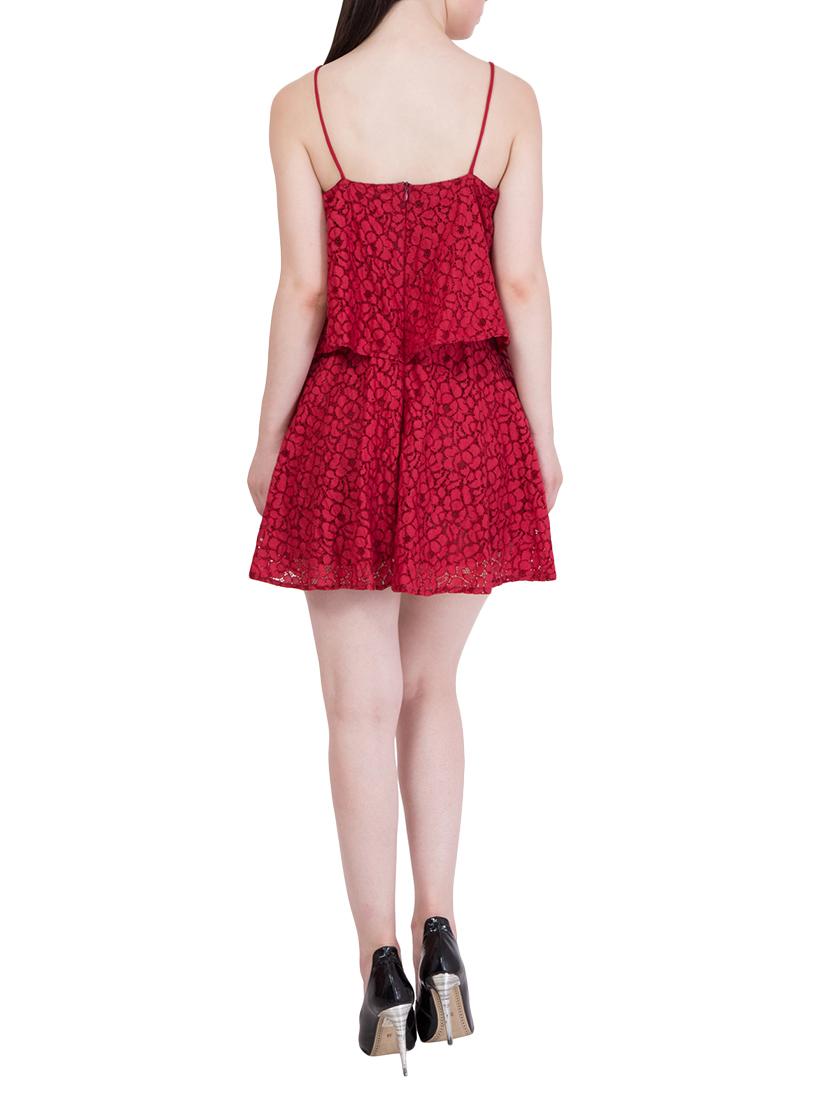 red floral layered dress - 14445533 - Zoom Image - 3