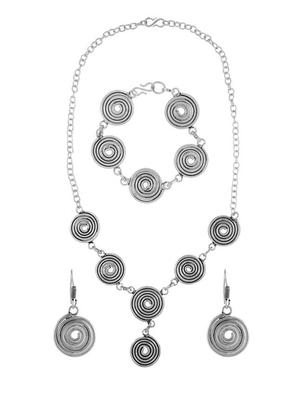 silver brass long necklace - 14445902 - Standard Image - 2