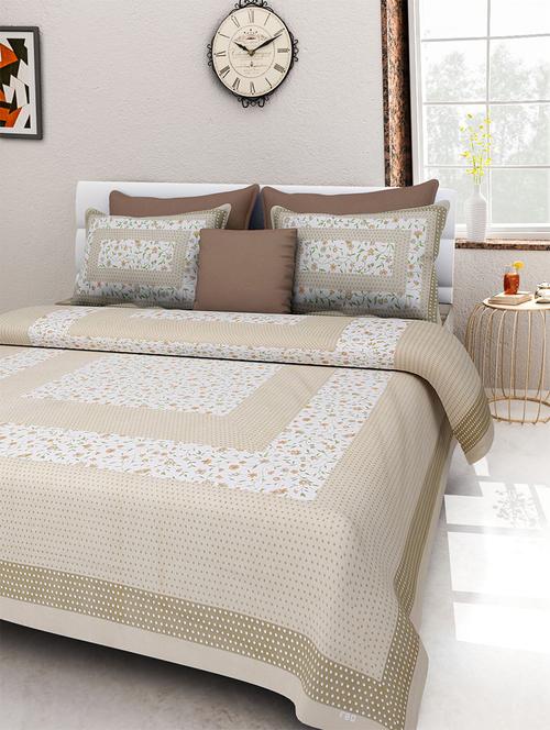 pure cotton rajasthani traditional double bed sheet with 2 pillow covers - 14446269 - Standard Image - 1