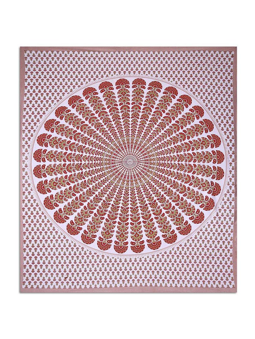 pure cotton rajasthani traditional double bed sheet with 2 pillow covers - 14446369 - Zoom Image - 2