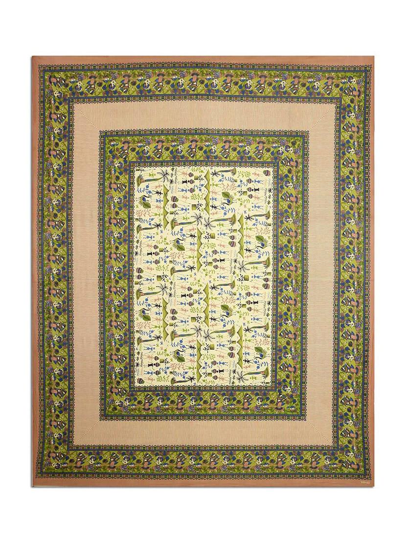 pure cotton rajasthani traditional double bed sheet with 2 pillow covers - 14446423 - Zoom Image - 2