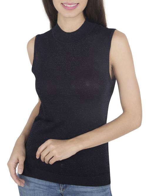 Navy blue sleeveless pullover - 14447322 - Very Small Image - 1