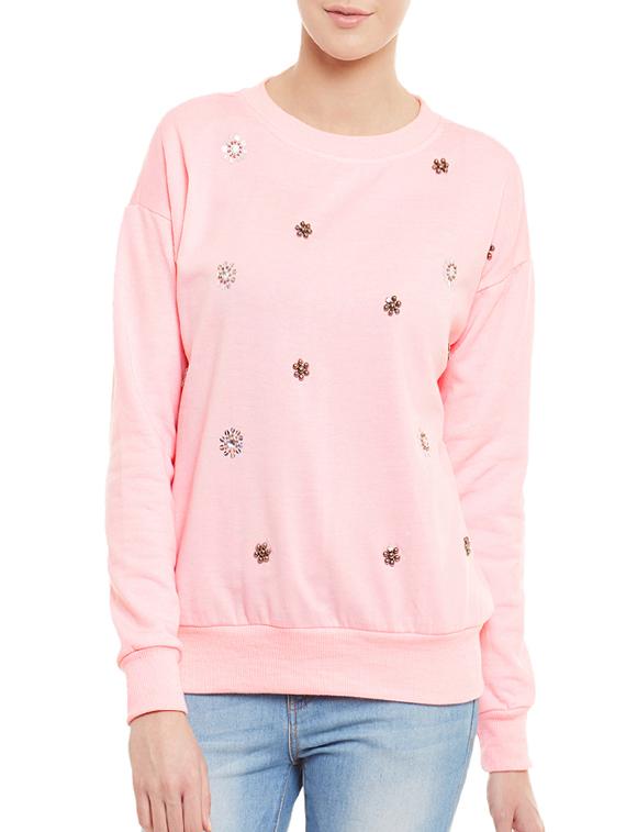 crew neck embellished sweatshirt - 14447484 - Zoom Image - 1