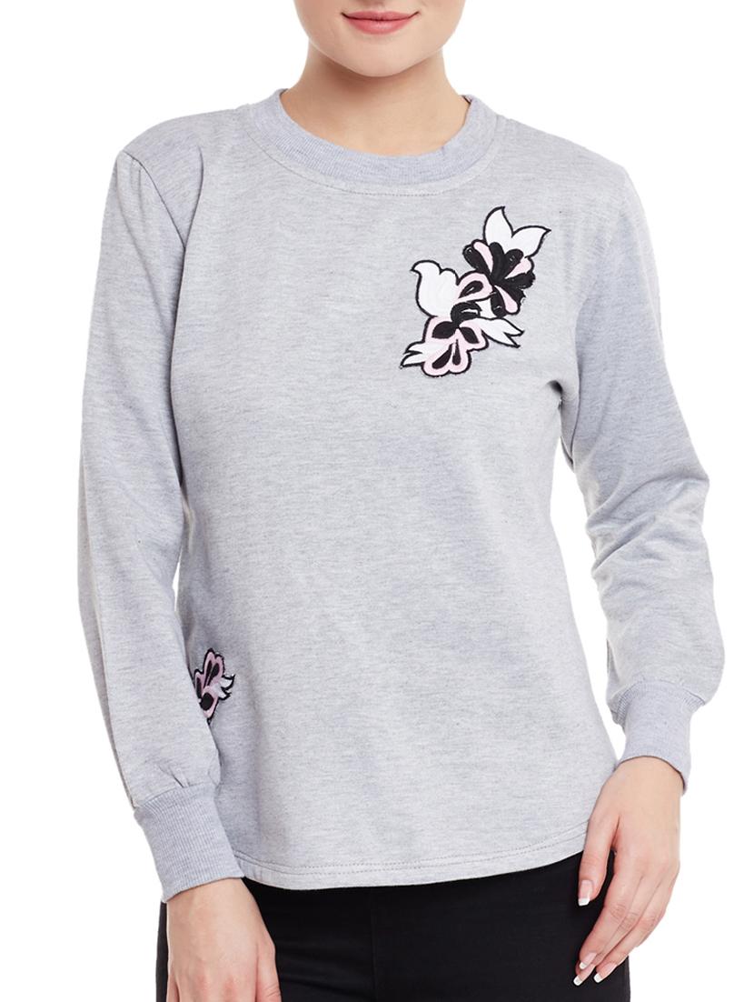 crew neck applique sweatshirt - 14447668 - Zoom Image - 1