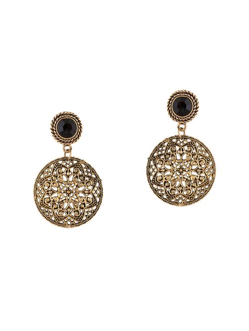 gold metal drop earring - 14448699 - Very Small Image - 1