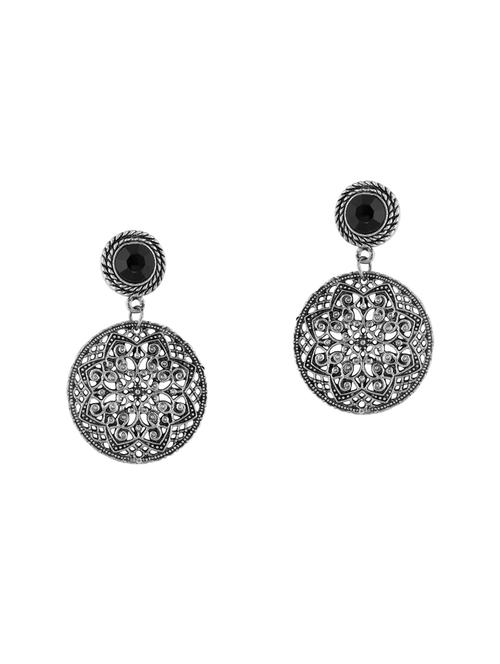 silver metal drop earring - 14448700 - Very Small Image - 1