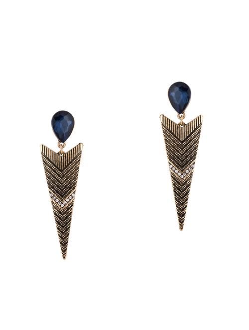 gold metal drop earring - 14448708 - Very Small Image - 1