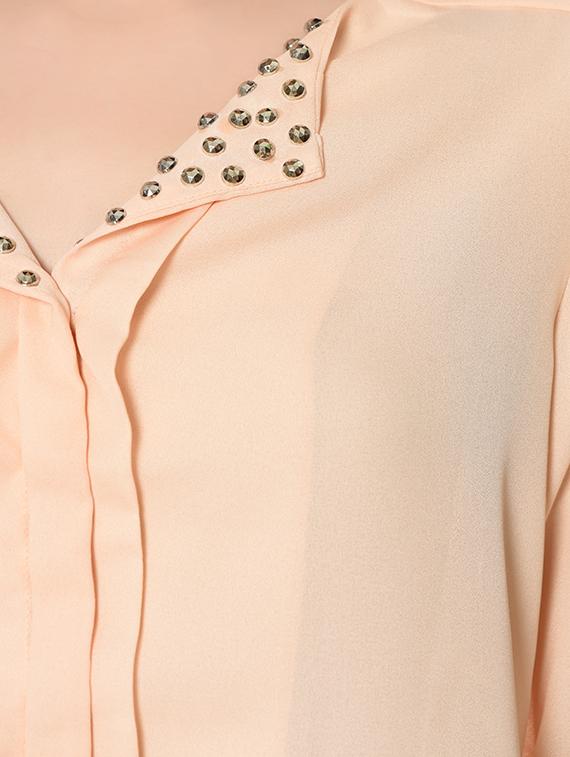beige colored assymetrical top - 14449928 - Zoom Image - 4
