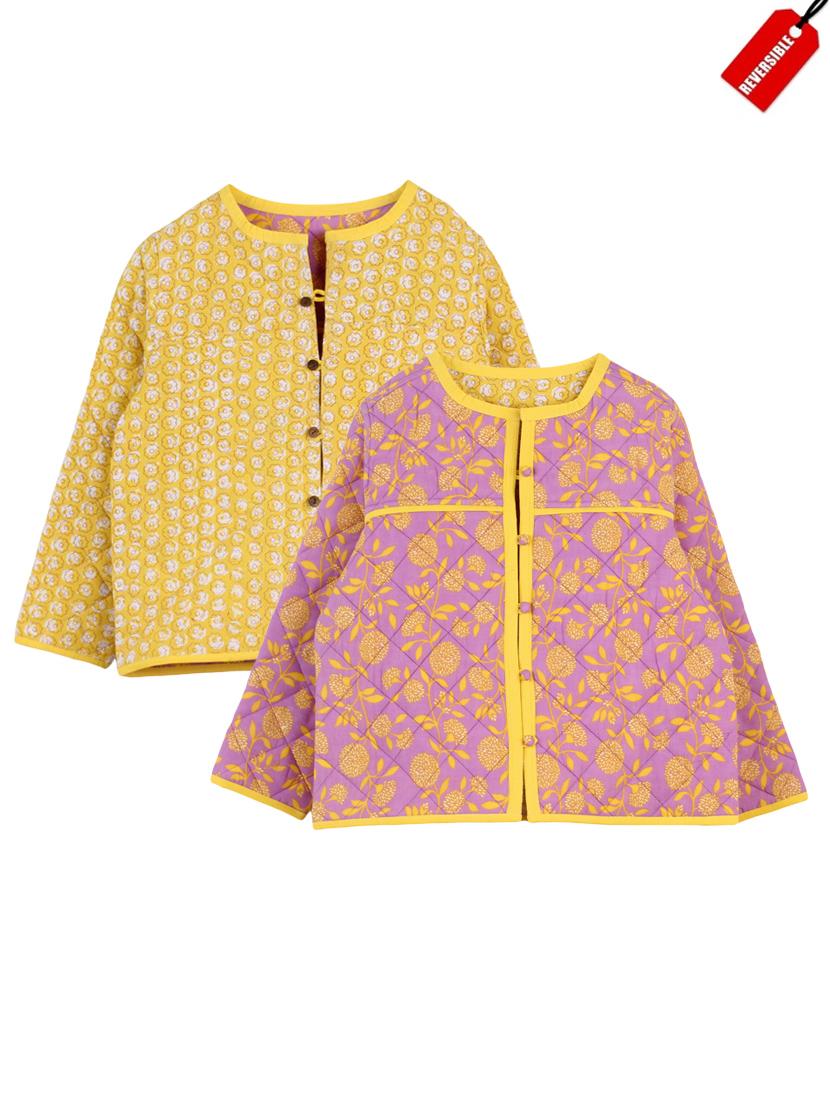 purple cotton quilted reversible jacket - 14450263 - Zoom Image - 1