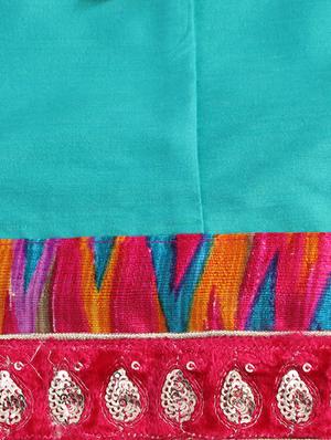 blue cotton blend lehnga choli - 14451214 - Standard Image - 3