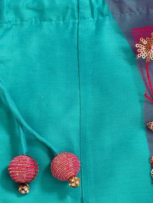 blue cotton blend lehnga choli - 14451214 - Standard Image - 4