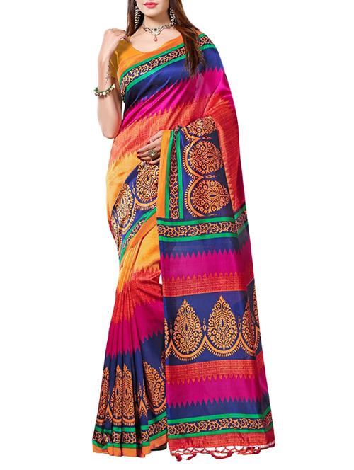 multi art silk bhagalpuri saree with blouse - 14451691 - Very Small Image - 1