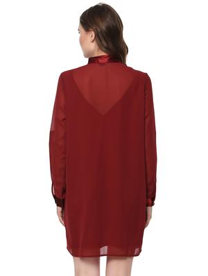 solid red shirt dress - 14451709 - Standard Image - 3