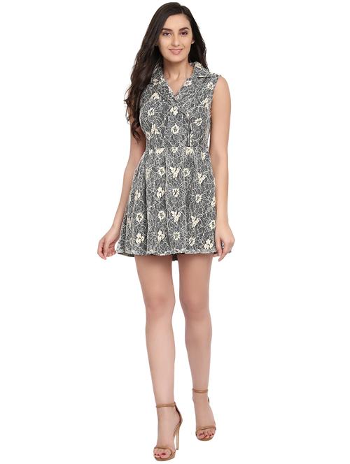grey fit & flare dress - 14451716 - Standard Image - 1