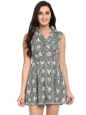 grey fit & flare dress - 14451716 - Standard Image - 2