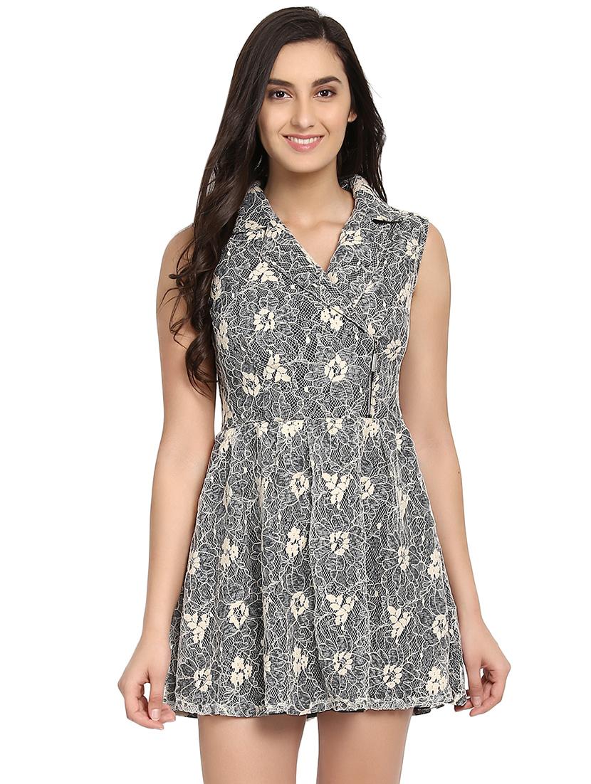 grey fit & flare dress - 14451716 - Zoom Image - 2