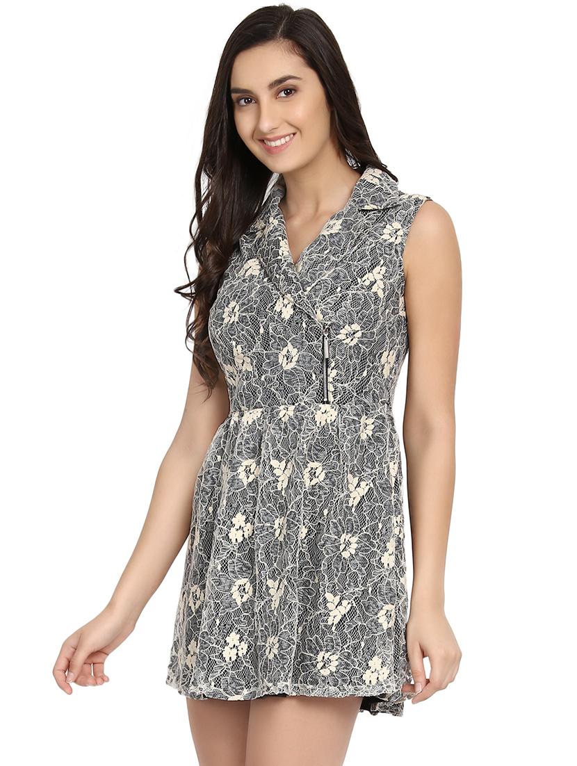 grey fit & flare dress - 14451716 - Zoom Image - 3
