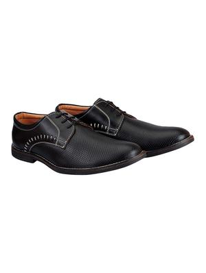 black leatherette lace-up derby - 14453440 - Standard Image - 2
