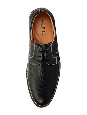 black leatherette lace-up derby - 14453440 - Standard Image - 3