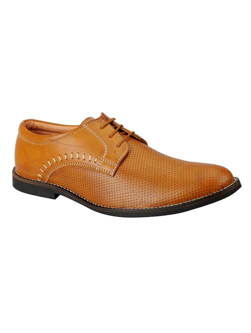 tan leatherette lace-up derby - 14453443 - Standard Image - 1