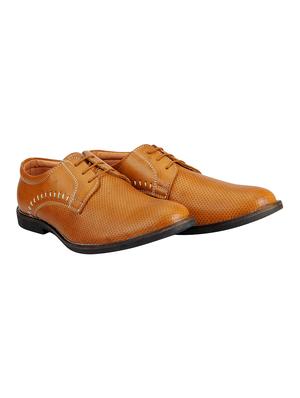 tan leatherette lace-up derby - 14453443 - Standard Image - 2
