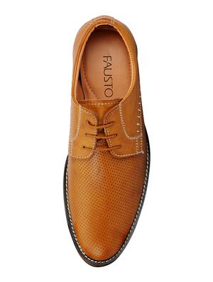 tan leatherette lace-up derby - 14453443 - Standard Image - 3
