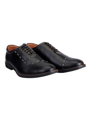 black leatherette lace-up oxford - 14453448 - Standard Image - 2