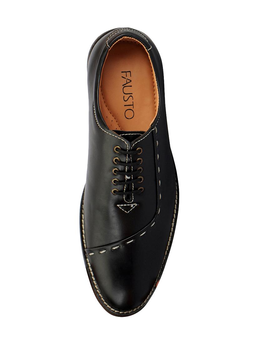 black leatherette lace-up oxford - 14453448 - Zoom Image - 3