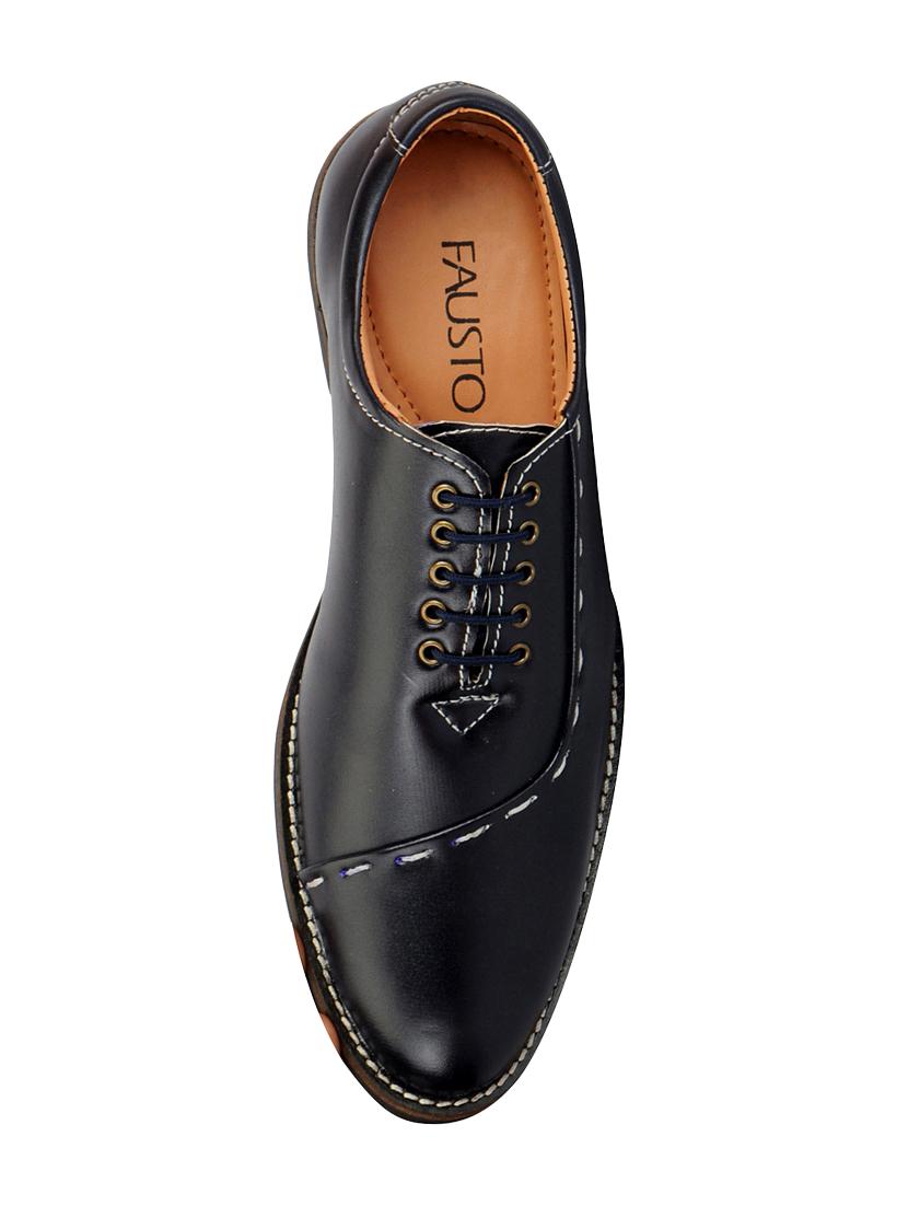 blue leatherette lace-up oxford - 14453449 - Zoom Image - 3